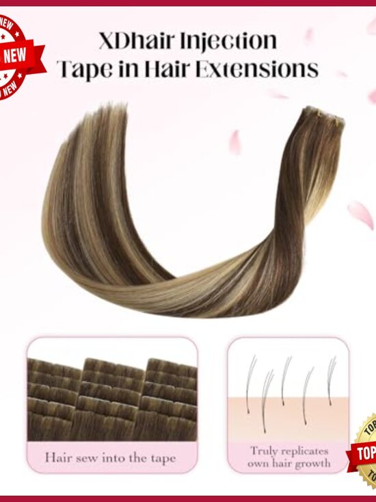 20 Inch Human Hair Tape Extensions 20 Pieces Seamless Injected Balayage